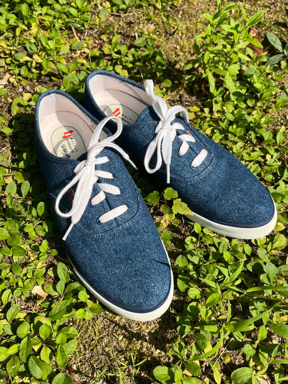 90s Easy Spirit Denim Lace-Up Sneakers Women’s Size 9 Classic Retro Minimal